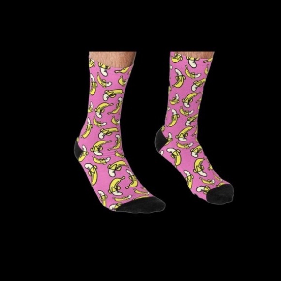 Men's Fun socks Banana Printed Socks Crew Casual - Picture 2 of 4